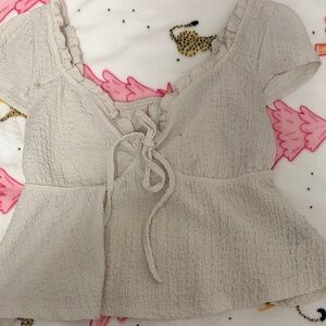 SHEIN Cream Textured Blouse